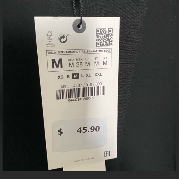 NWT ZARA - Black Surplice Dress - Picture 8 of 9